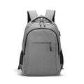 Men's large capacity Oxford cloth backpack in solid colour with sewing thread details, fits 17 inch laptop