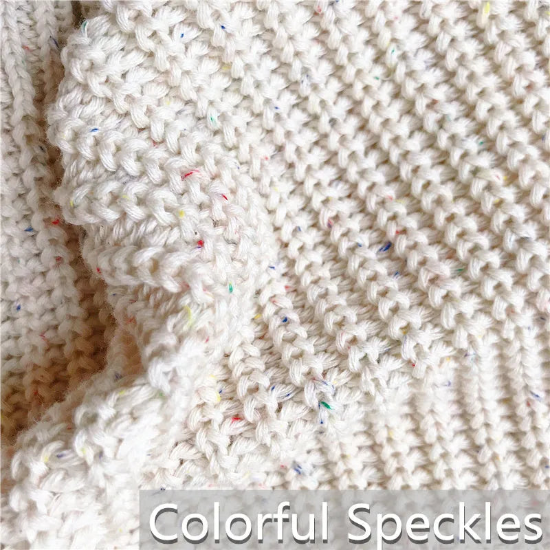 Children winter casual cotton oversized sweatsuit top in vanilla colour
