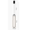 Nordic minimalist oval bedside chandelier in gold finish with integrated LED light source