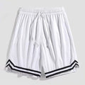 Men's loose-fit gradient pattern cropped casual trousers in polyester.