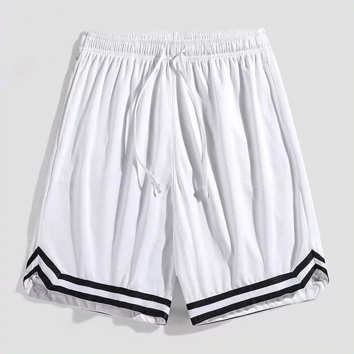 Men's loose-fit gradient pattern cropped casual trousers in polyester.