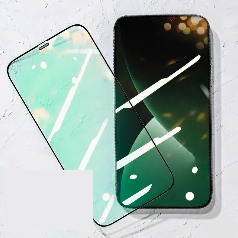 Anti-peep tempered glass screen protector for iPhone with dust-proof mesh and scratch-resistant surface