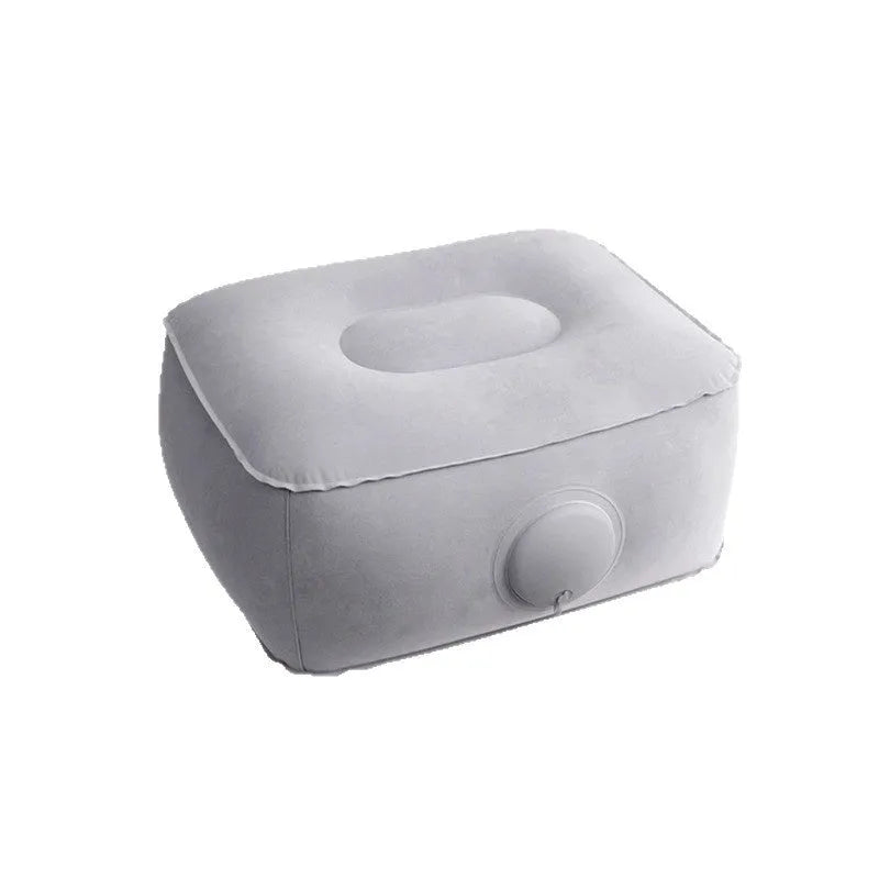 Inflatable portable folding seat cushion showing press inflation and flocking texture