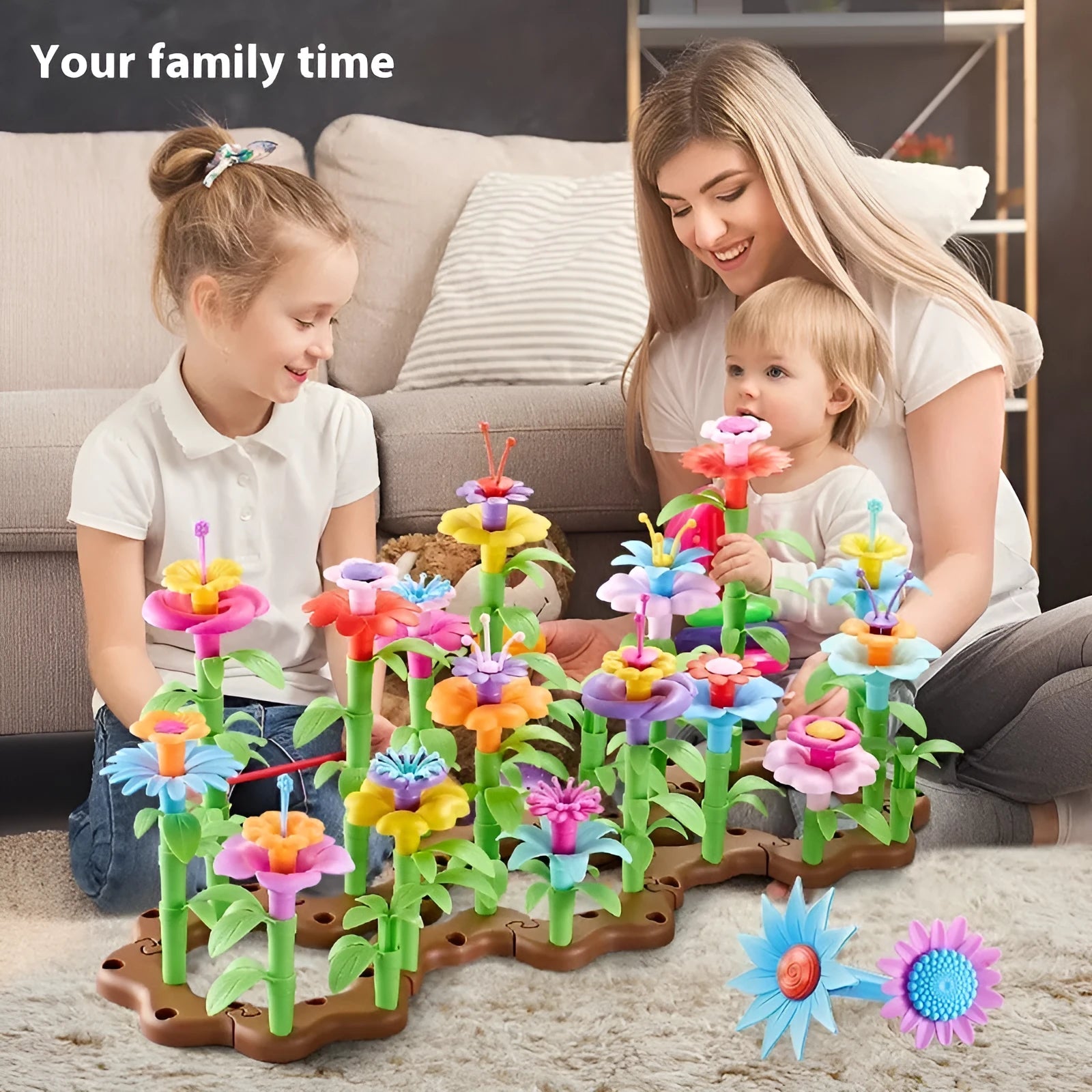 Children's changeable garden world splicing building block set in colour box, plastic pieces, 54-171 pieces, ages 4-6