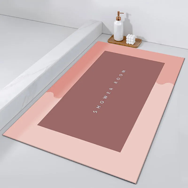 Modern diatom mud floor mat with natural rubber base in blue colour option