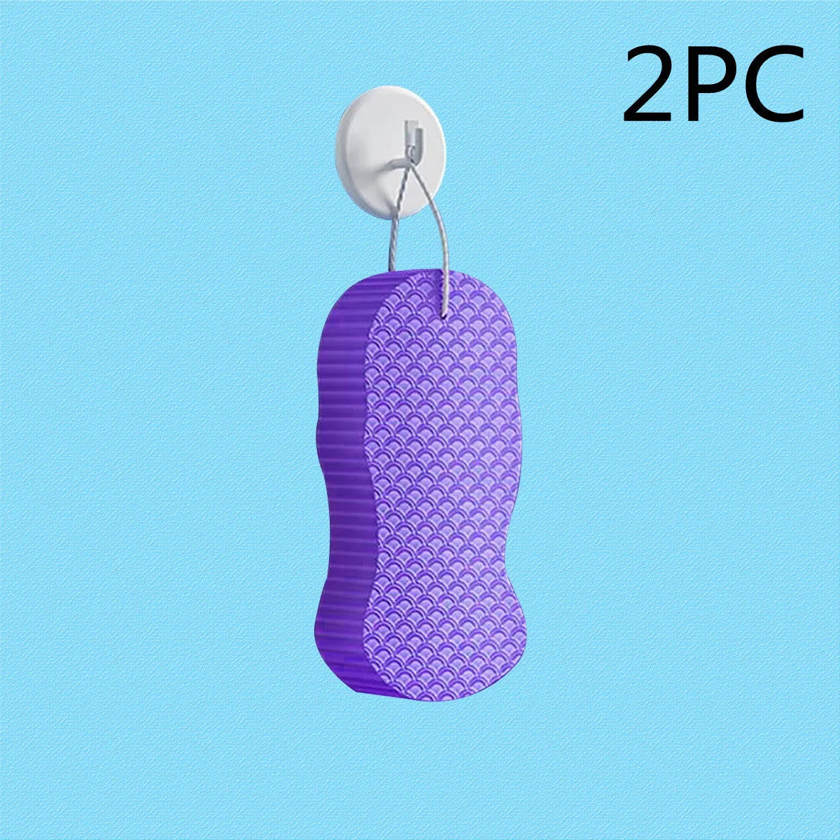 White 3D fish scale pattern bath sponge ball for gentle body exfoliation in the shower.