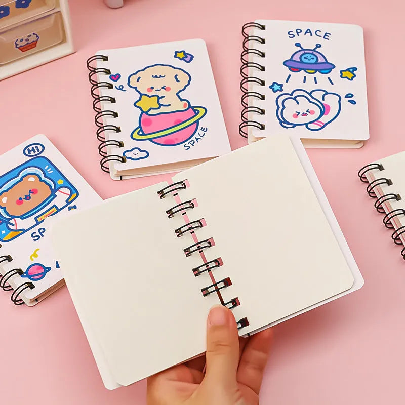 Compact astronaut-themed pocket flipper notebook showing Astronaut Bear cover design