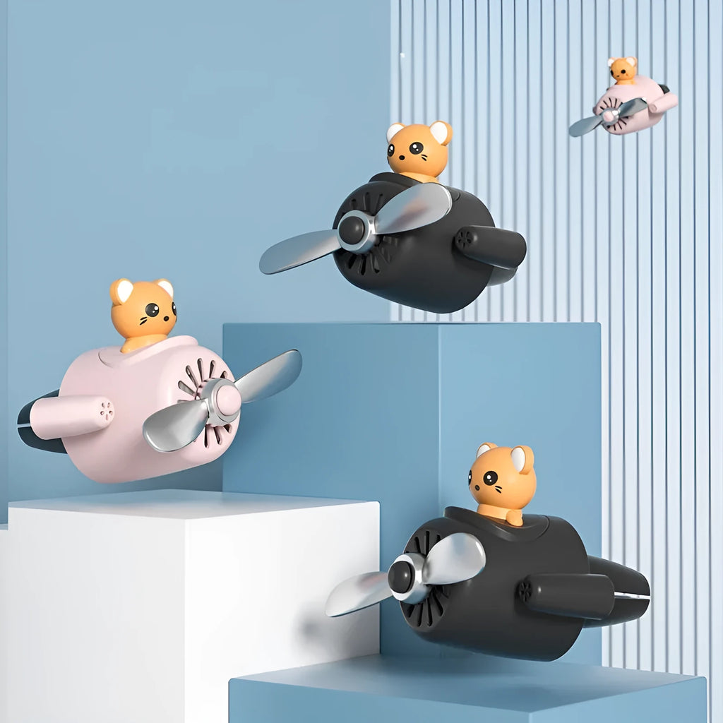 Cartoon airplane-shaped plastic car air vent aromatherapy diffuser with colourful options