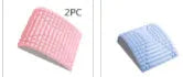 Blue EVA foam back stretcher pillow for lumbar support and acupressure massage.