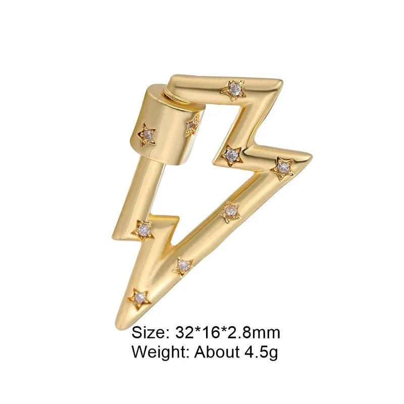 Copper climbing heart button fastener with micro-inlaid zircon stones and gold electroplating.