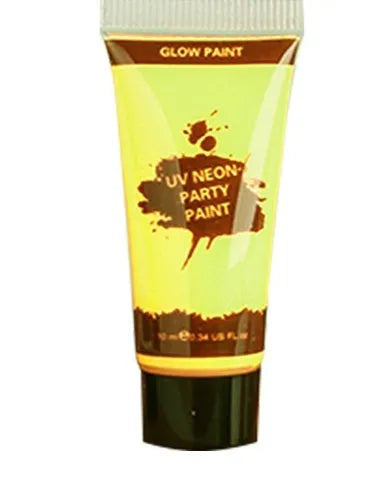 25ml pot of neon green face and body paint, labelled as safe and non-toxic gouache.