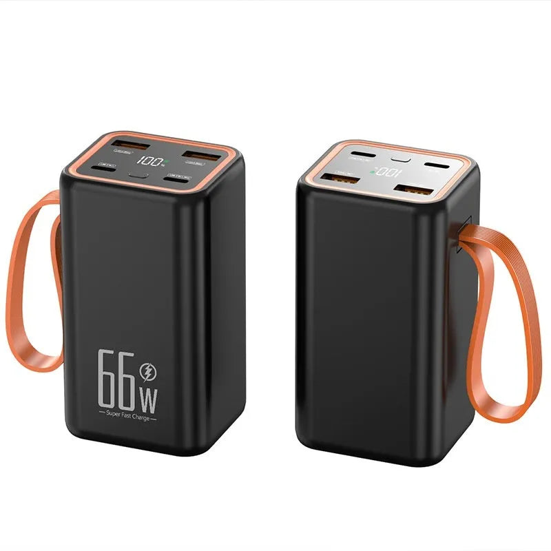 PD66W 20000mAh fast charge power bank in black or white with creative design