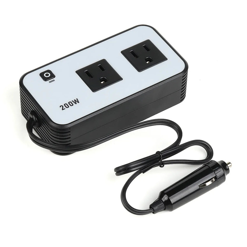 200W car inverter with double American standard socket and QC PD fast charging ports