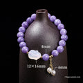Purple aquamarine agate rabbit bracelet with geometric bead design and round elements