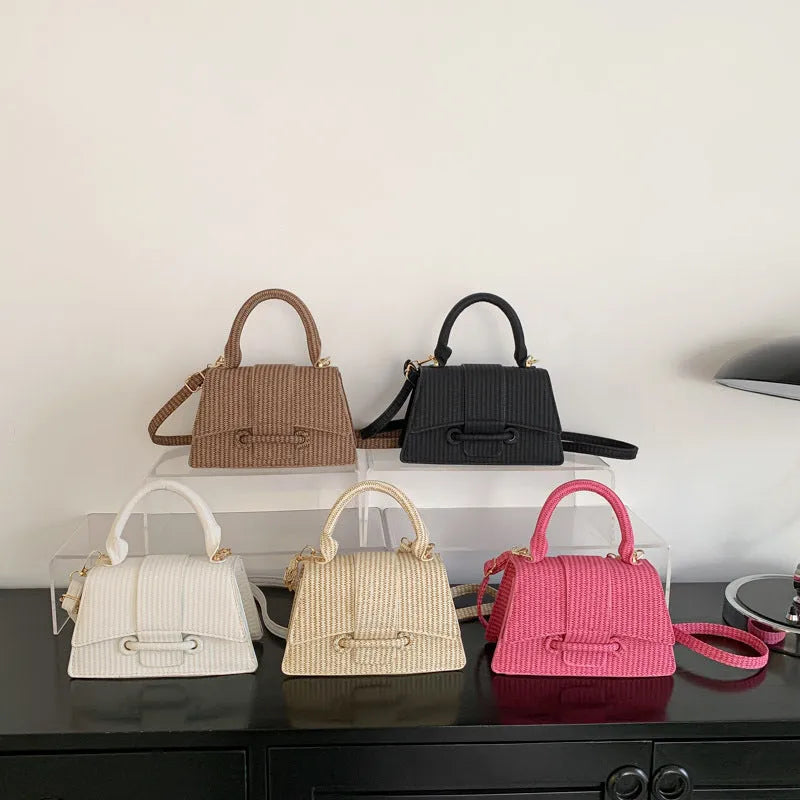 Women's PU leather crossbody messenger bag in black with sandwich pocket and sewing line detail
