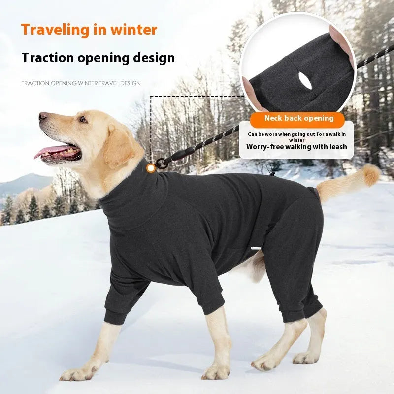 High collar polar fleece dog clothes in dark grey or wine red for cold weather protection