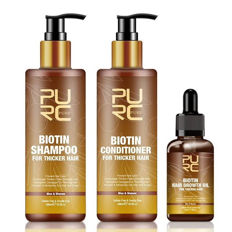 PURC Ginger Biotin hair care three-piece set shampoo 300ml conditioner 300ml biotin essential oil 30ml