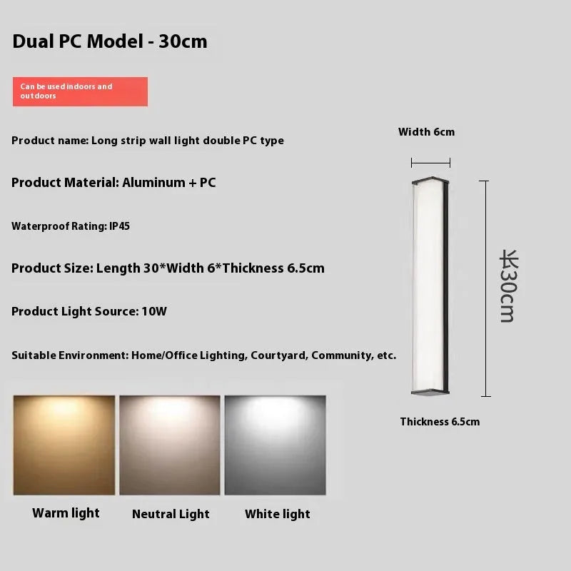Modern simple outdoor wall light for hotel villa courtyard entrance available in five sizes