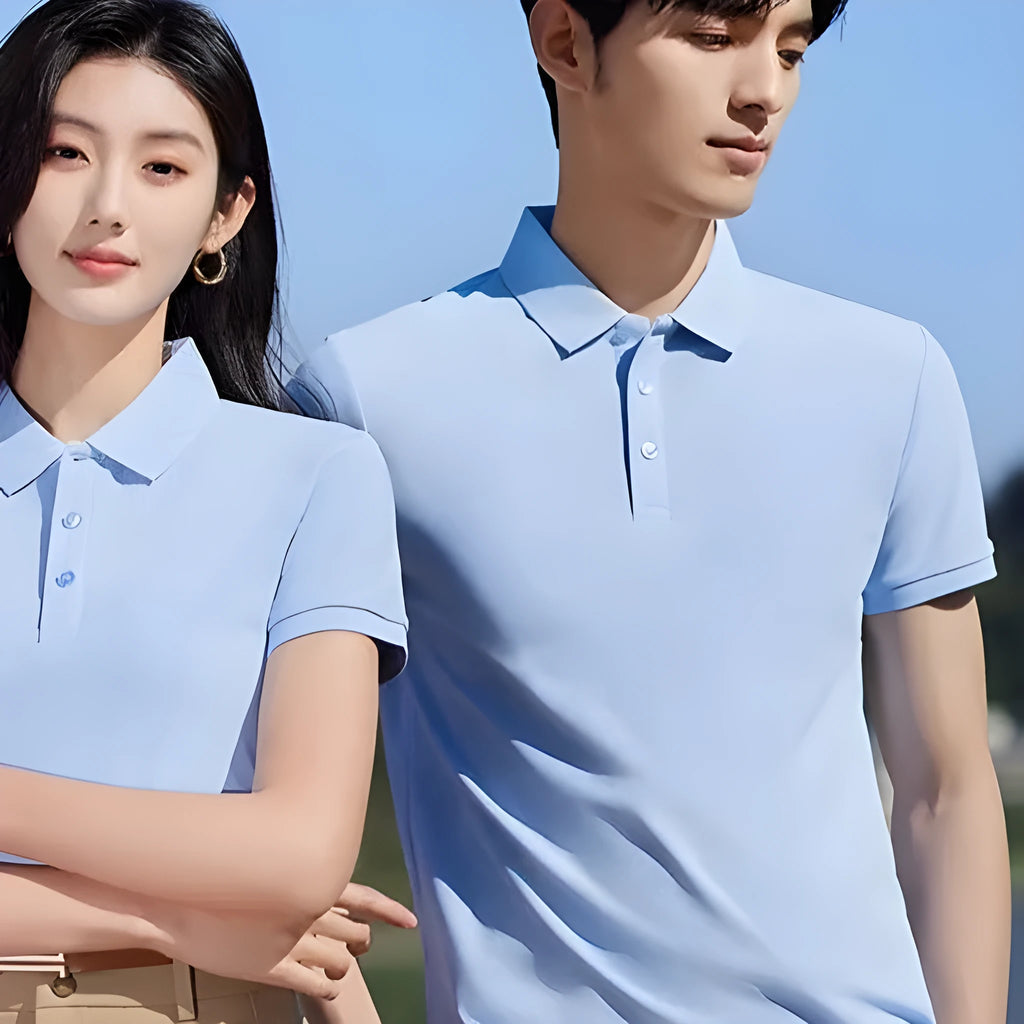 Summer cotton work pullover in light purple colour showing short sleeve design