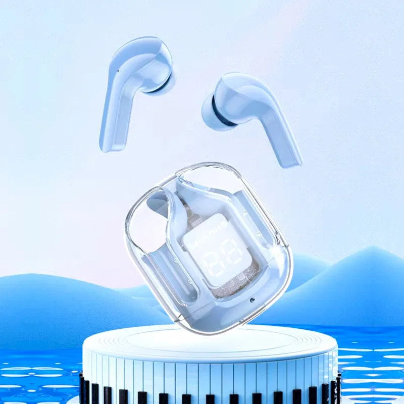 Transparent case space capsule style true wireless Bluetooth headset in multiple colour options
