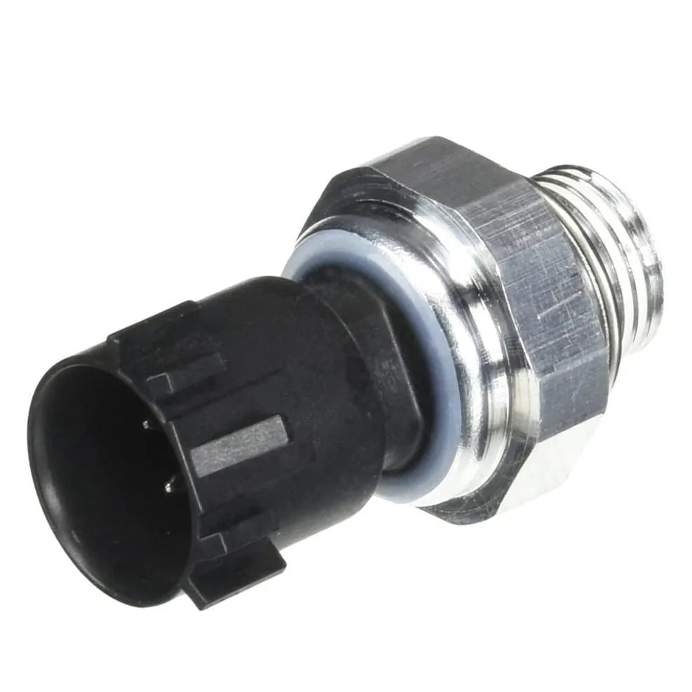 Silver-coloured automobile fuel pressure sensor for engine fuel system monitoring