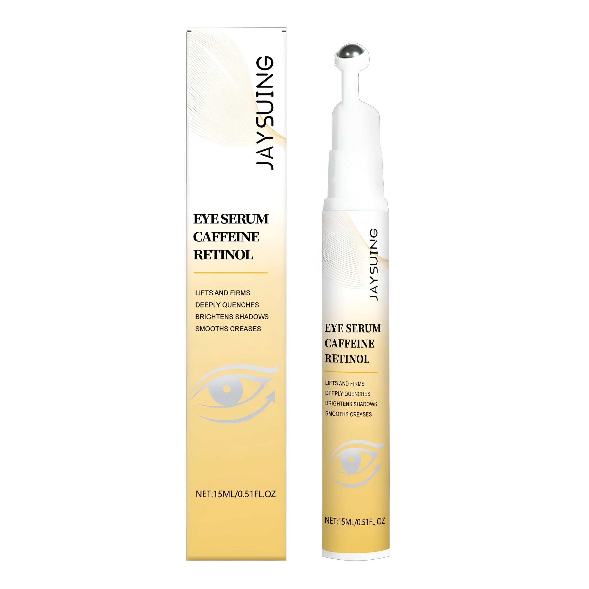 Retinol Eye Rolling Fluid 15ml with silver roller ball applicator and white bottle