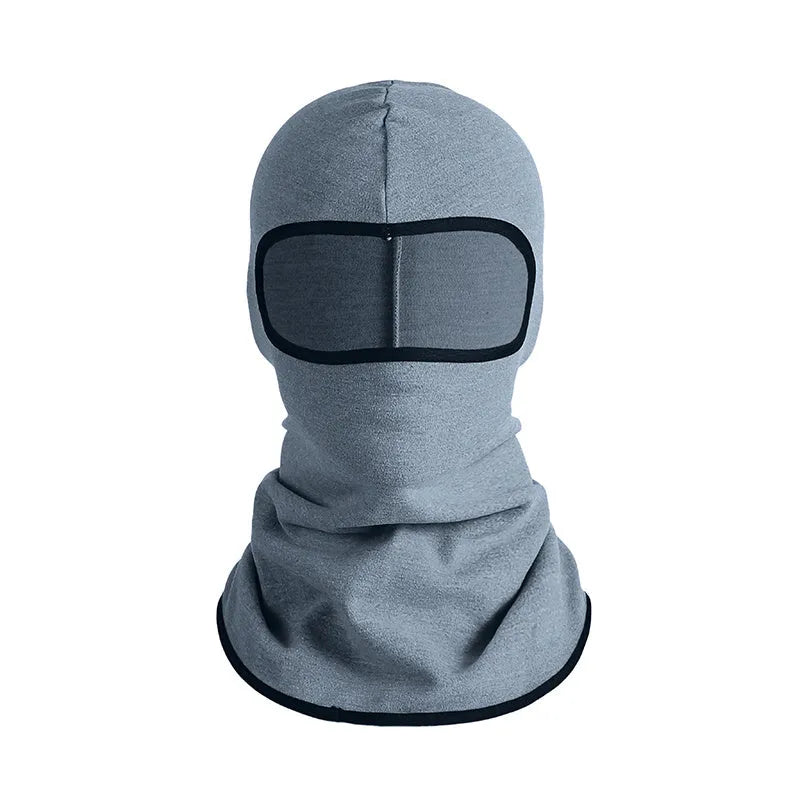 Unisex cotton motorcycle riding head cover in dome cap style with a pair of matching gloves.