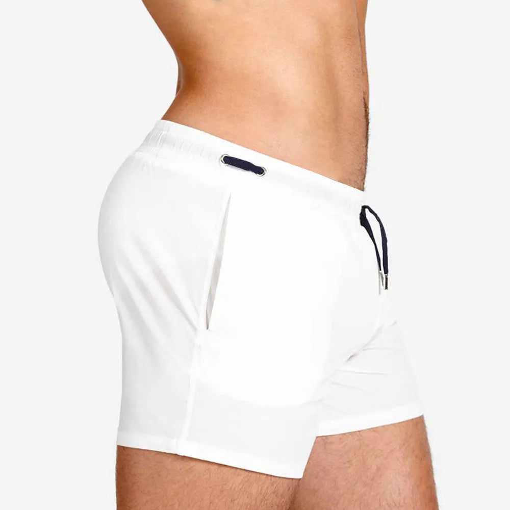 Men's mesh-lined swimming shorts in polyester fabric for sports and fitness
