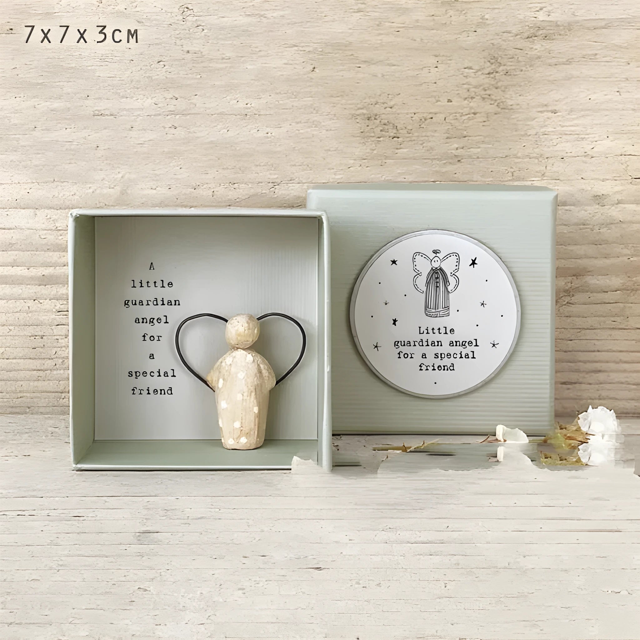 Boxed cartoon guardian angel resin ornament gift in modern simplicity style.