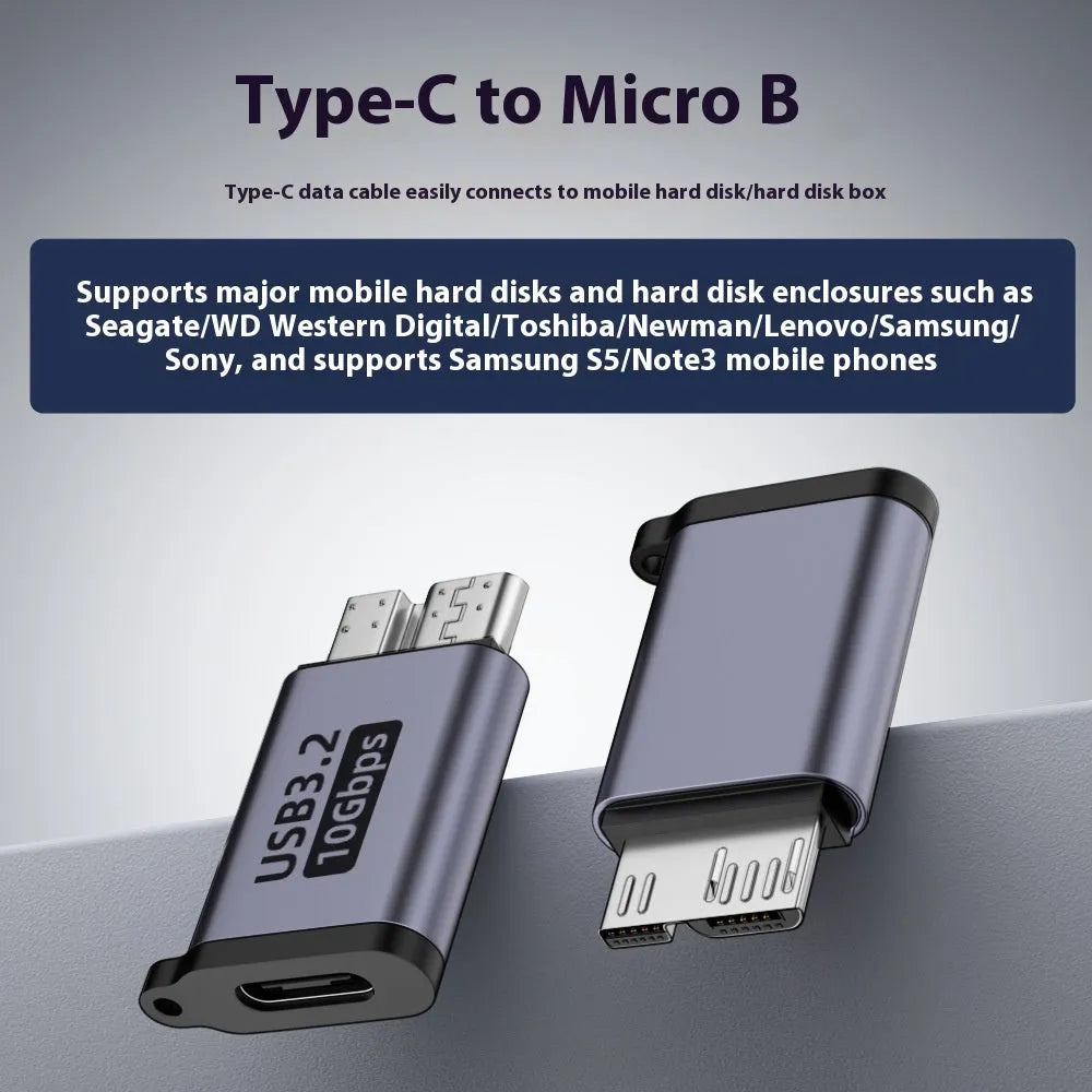 Micro B adapter converter showing Type-C and USB to Micro B connections for charging and data transfer
