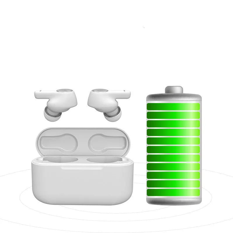 True wireless Bluetooth sports headphones in pearl white and magic night black colours
