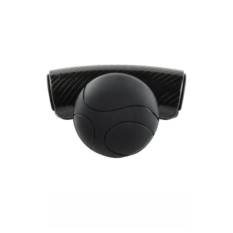 Black and blue silicone steering wheel assist ball showing round design for single-handed steering control.
