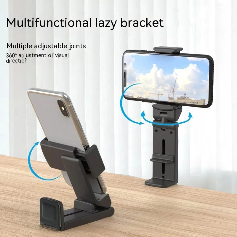 360-degree rotary collapsible phone holder in H22 Black on desktop