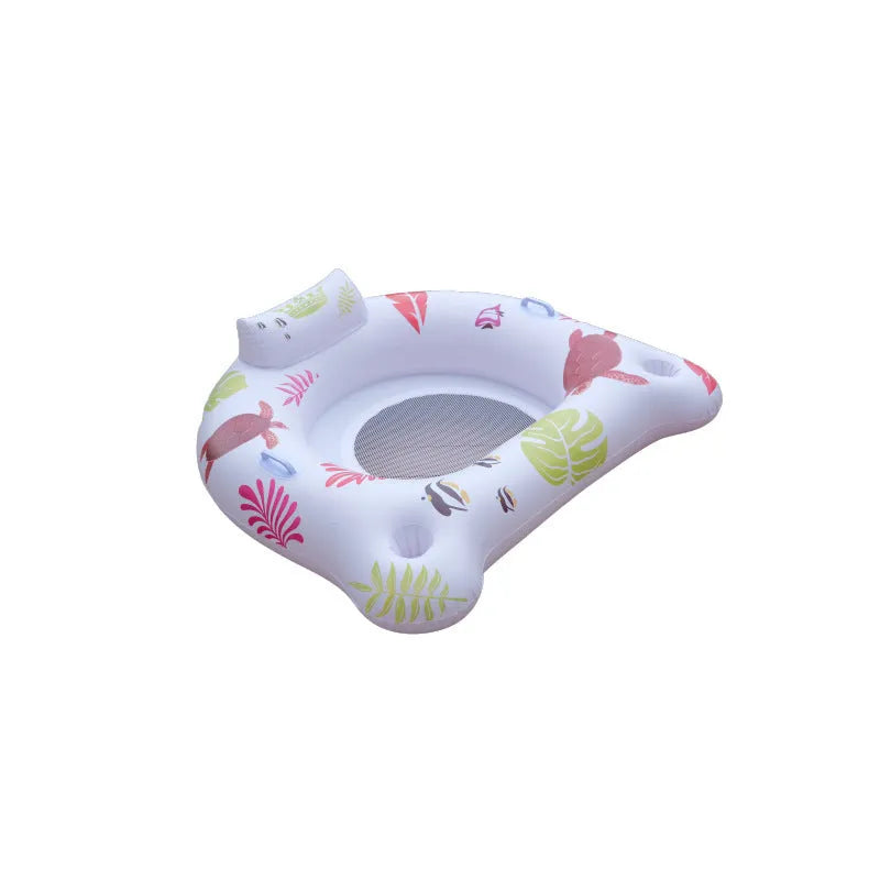 White luminous U-shaped PVC inflatable float on water