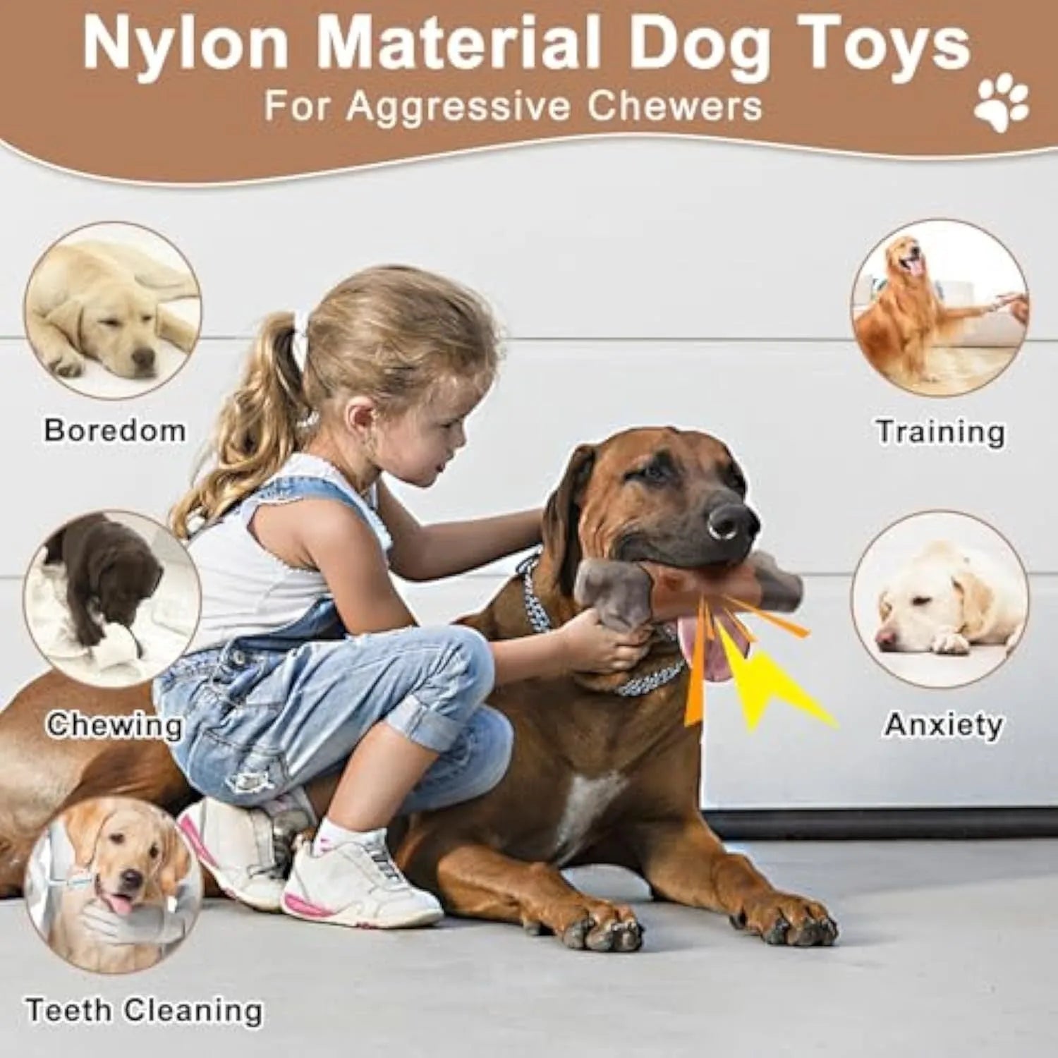 Large, branch-shaped nylon dog chew toy for aggressive chewers with bacon flavour.