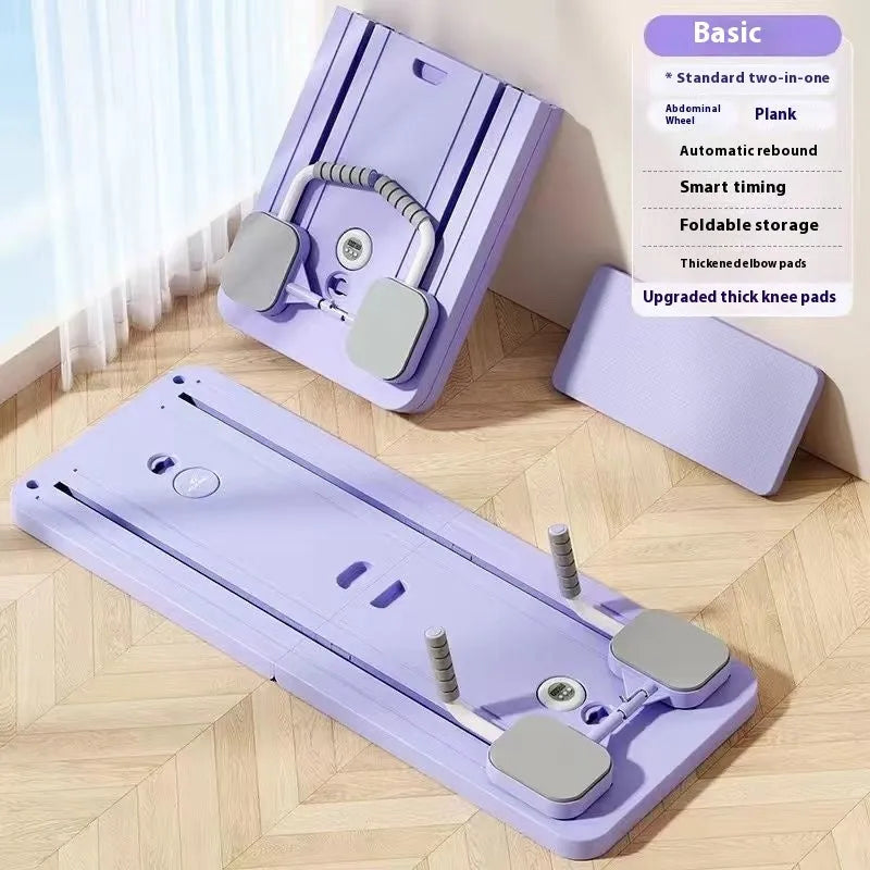 Purple automatic rebound abdominal wheel fitness board for multi-functional home workouts.