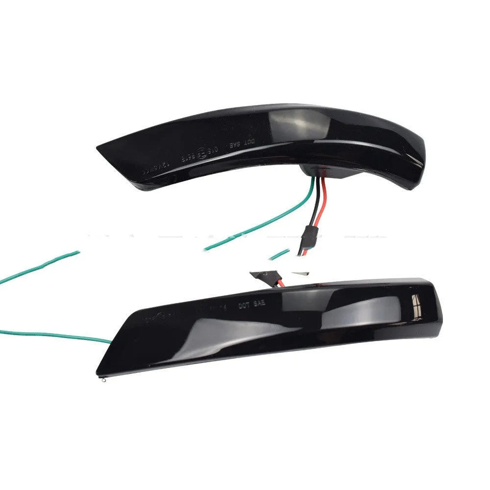 Ford Focus and Mondeo rearview mirror waterfall flow light accessory in yellow or yellow/blue two-tone colours