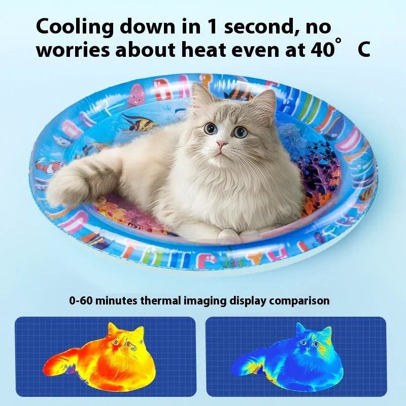 65cm PVC inflatable water cooling cushion for cats in Dolphin or Shark design