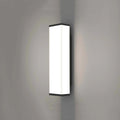 Stainless steel long strip outdoor wall light with LED, mounted on an exterior wall.