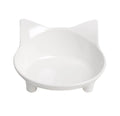 Shallow melamine pet food bowl with anti-skid rubber base in black or white