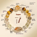 Handmade adjustable natural crystal beaded bracelet in black gold Duobao style