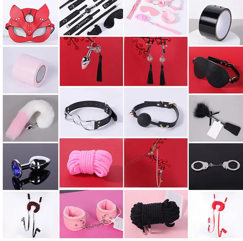 Pink PU leather manual craft adult toy docking plug lying on a light background