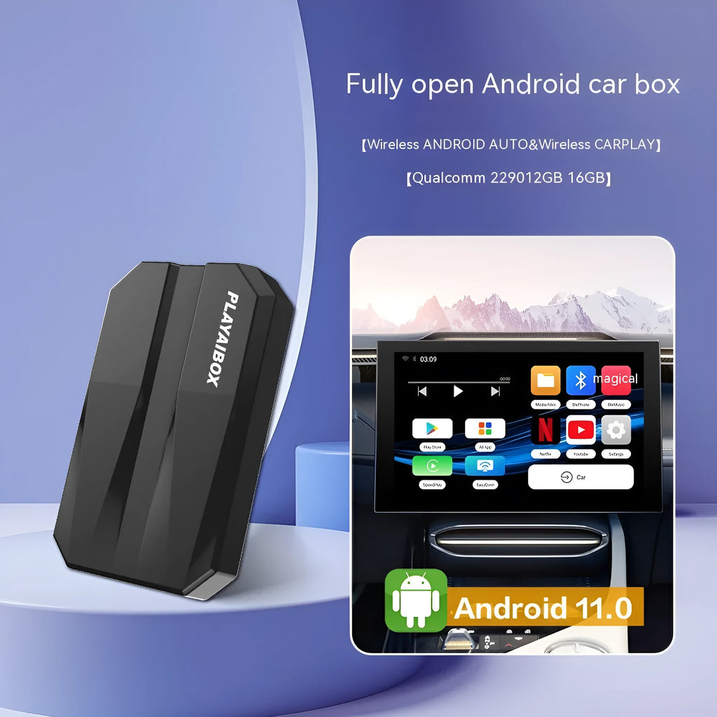 CarPlay to Android Auto wireless converter box with ABS housing for factory CarPlay systems