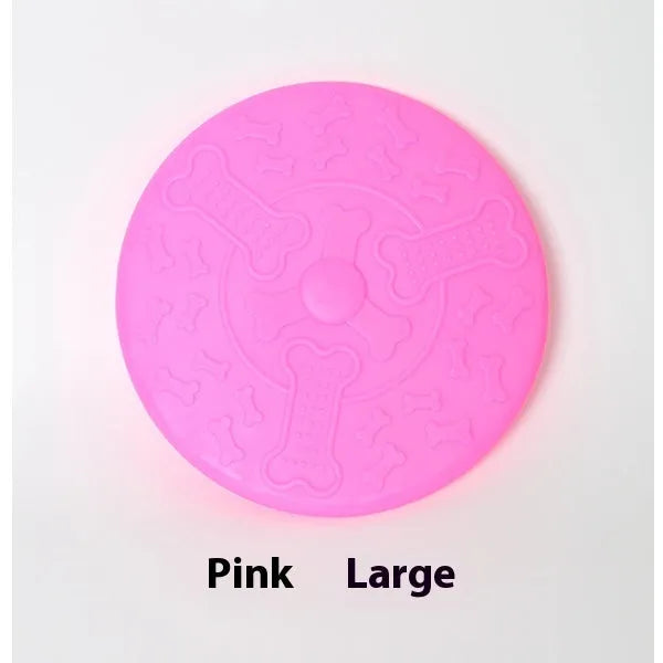 Plastic dog frisbee disc toy in multiple colour options for outdoor fetch games with pets