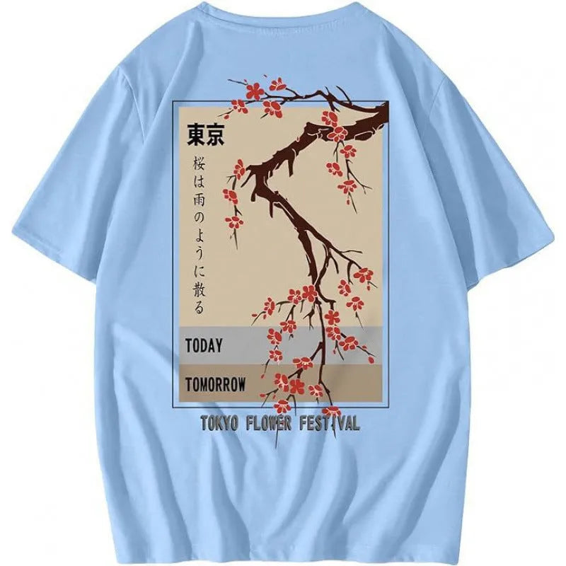 Printed men's short-sleeved sports T-shirt with digital pattern on polyester fabric