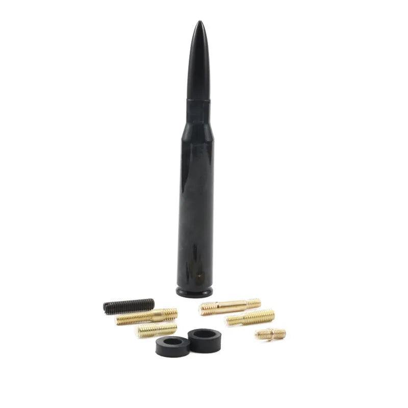 14cm bullet car antenna in camouflage green, American flag, and black colour options