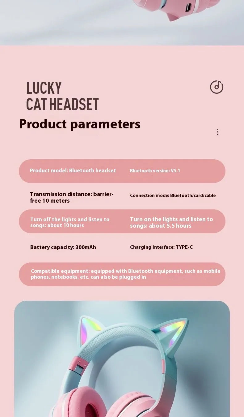 Bluetooth headset BT035C with gradient colour finish and breathing light