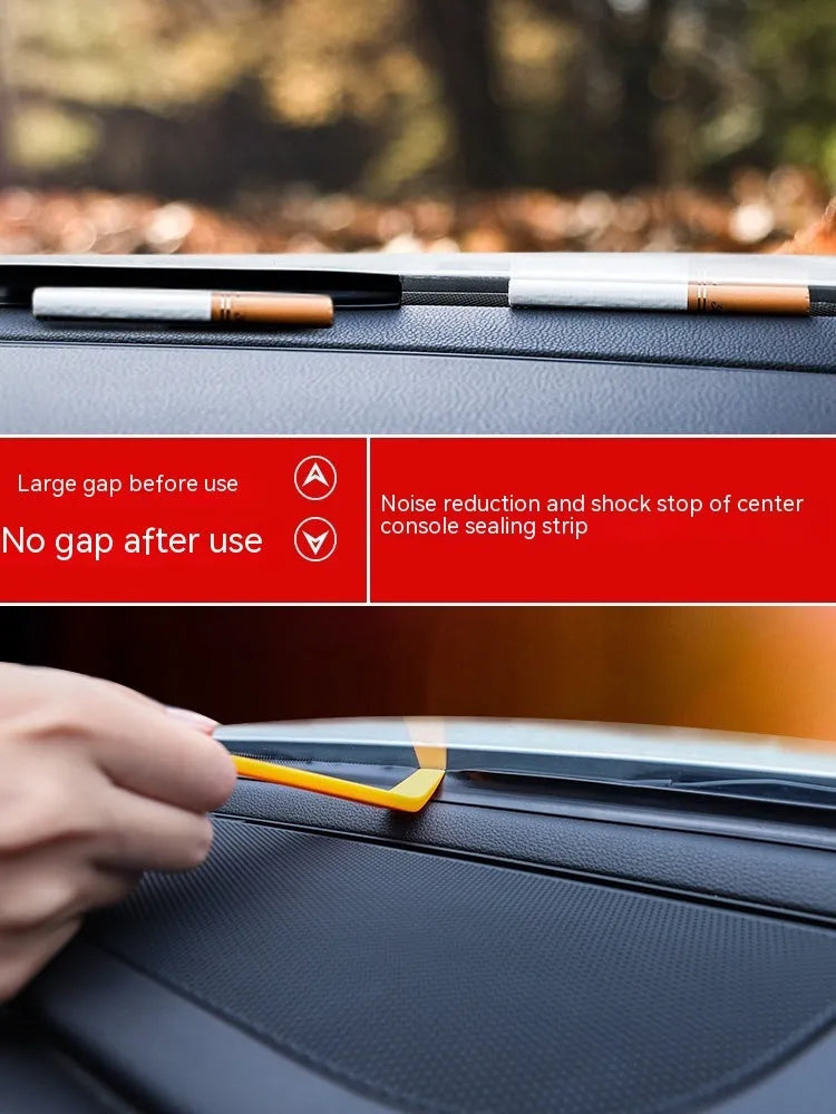 Mitsubishi Outlander dashboard soundproof seal strip showing silicone material and six-card slot design