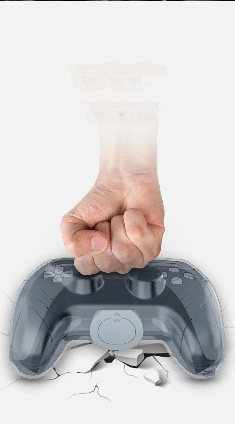 Hard plastic transparent grey game controller storage case for console accessories.