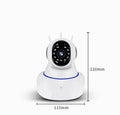 White wireless dome security camera with a 3.6mm lens for HD indoor and outdoor surveillance.